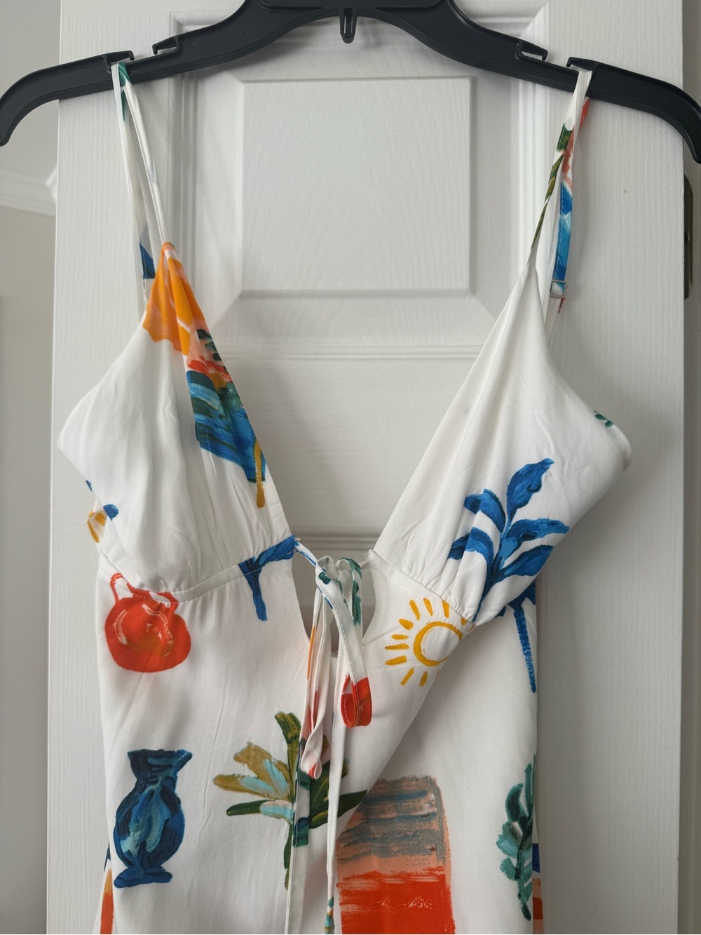 Paper Heart Printed Maxi Dress with Tie Front Size Small NWT - Picture 2 of 5